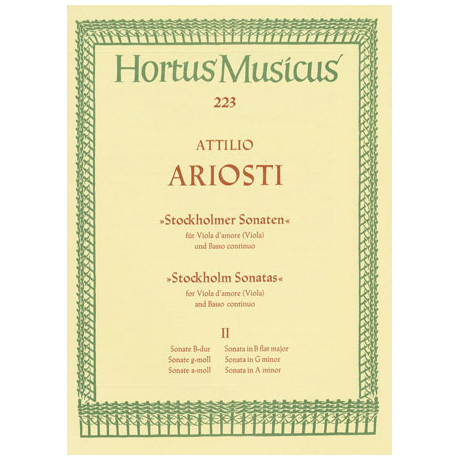 Ariosti, A.: Sechs Violasonaten Band 2 – Stockholmer Sonaten 