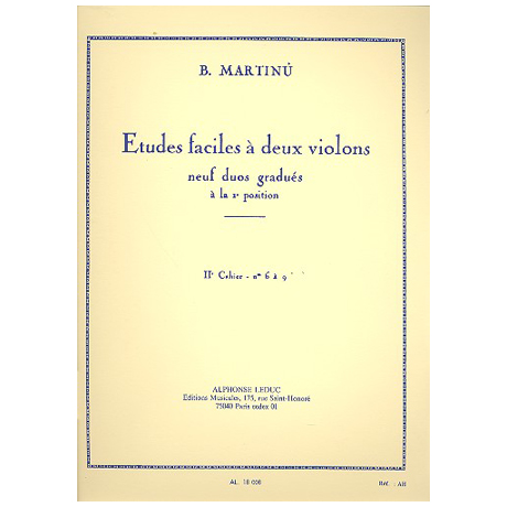 Martinu, B.: Etudes faciles à 2 violons Band 2 (Nr.6-9) 
