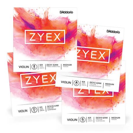 ZYEX Violinsaiten SATZ von D'Addario 4/4 | mittel