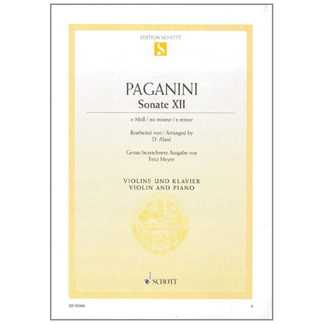 Paganini, N.: Violinsonate Nr. 12 Op. 3 e-Moll 
