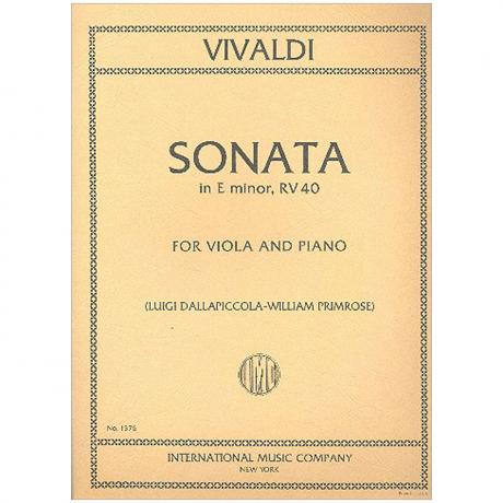 Vivaldi, A.: Violasonate e-Moll nach RV 40 
