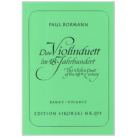 Bormann, P.: Das Violinduett im 18. Jahrhundert Band 2 