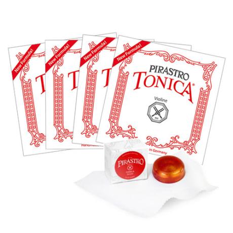 TONICA »NEW FORMULA« Violinsaiten SATZ + Kolophonium von Pirastro 4/4 | mittel