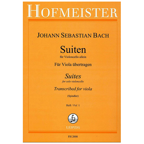 Bach, J.S.: 6 Suiten BWV 1007- 1009 Band 1 (Nr.1-3) – für Viola 