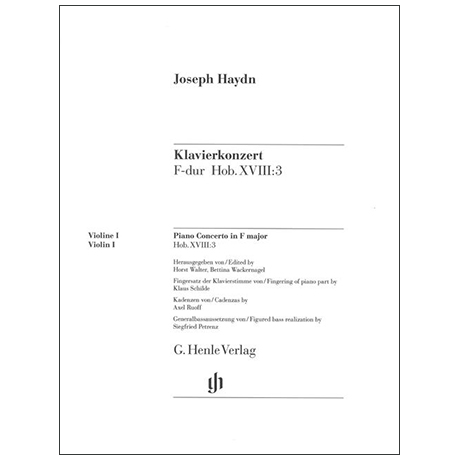 Haydn, J.: Klavierkonzert Hob. XVIII:3 F-Dur – Stimmen Violine 1