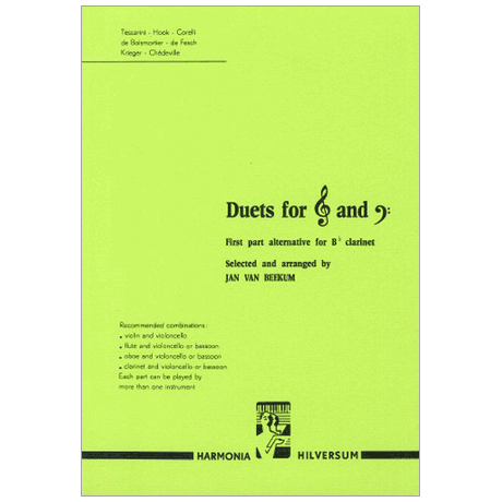 Duets for descant and bass clef Instruments  (1st parts alternative for clarinet) 