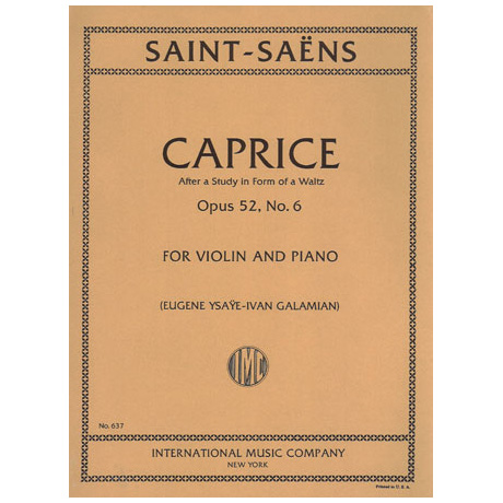 Saint-Saëns, C.: Caprice Op. 52/6 – After a Study in Form of a Waltz 