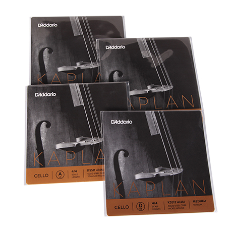 KAPLAN Cellosaiten SATZ von D’Addario 4/4 | mittel