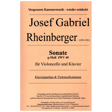 Rheinberger, J.: Sonate g-Moll 