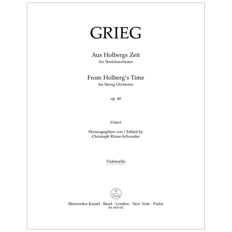 Grieg, E.: Aus Holbergs Zeit op. 40 - Einzelstimmen Violoncello