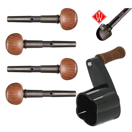 WITTNER Violin Feinstimmwirbel Palisander SET + Saitenkurbel 8,6 mm