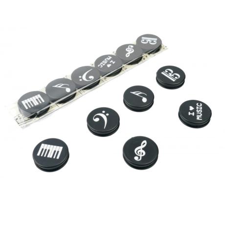 Magnete music notes schwarz/weiß