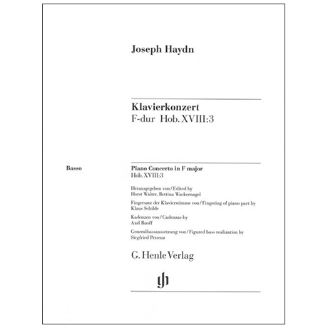 Haydn, J.: Klavierkonzert Hob. XVIII:3 F-Dur – Stimmen Cello