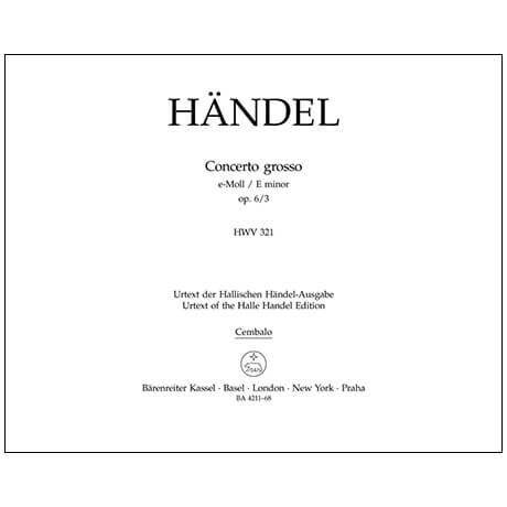 Händel, G. F.: Concerto grosso Op. 6/3 HWV 327 e-Moll – Stimmen 