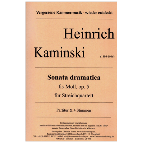 Kaminski, H.: Sonata dramatica Op.5 fis-Moll 