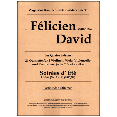 David, F.:  Soirées d' Été Band 3 (Nr. 5 und 6) 