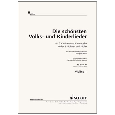 Magolt: Die schönsten Volks- und Kinderlieder - Trioheft Violine 1