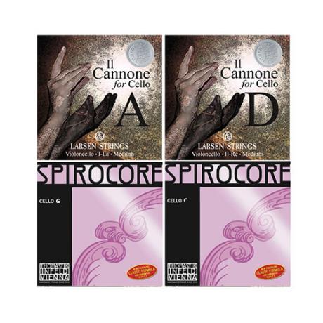 IL CANNONE DIRECT & FOCUSED + SPIROCORE Cellosaiten MIX SATZ 4/4 | mittel