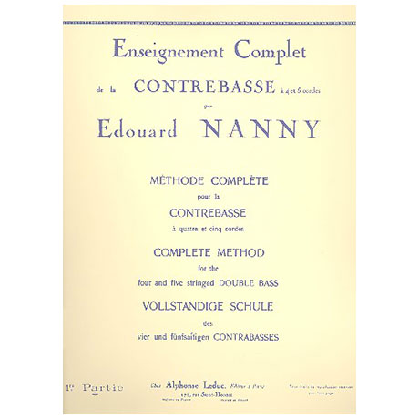 Nanny, E.: Vollständige Schule des 4- und 5-saitigen Kontrabasses Band 1 
