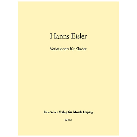 Eisler, H.: Variationen für Klavier (1940) 