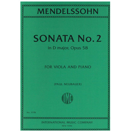 Mendelssohn Bartholdy, F.: Violasonate Nr. 2 Op. 58 D-Dur 