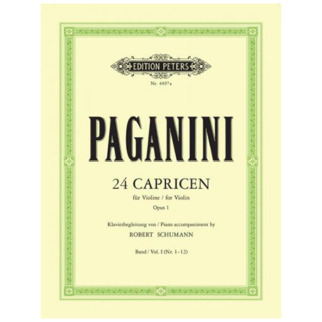 Paganini, N.: 24 Capricen Op. 1 Band 1 (Nr. 1-12) – Klavierbegleitung 