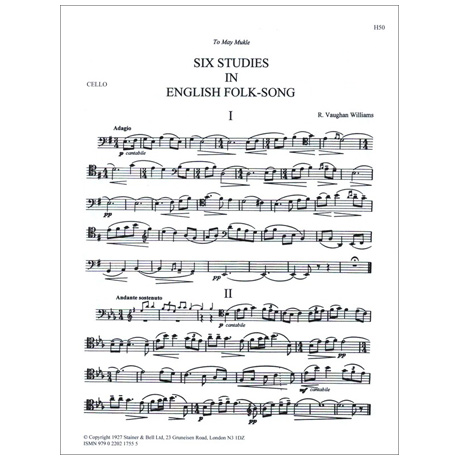 Vaughan Williams, R.: 6 Studies in English Folk Song 