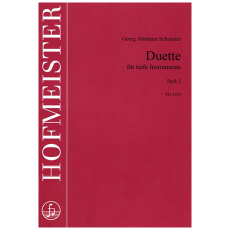 Schneider, G.: Duette für tiefe Instrumente Heft 2 