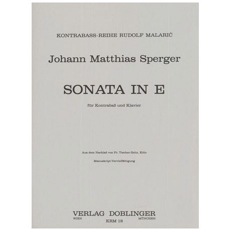 Sperger, J. M.: Kontrabasssonate E-Dur 