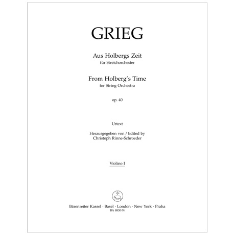 Grieg, E.: Aus Holbergs Zeit op. 40 - Einzelstimmen Violine 1