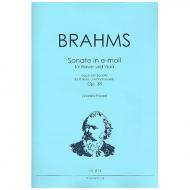 Brahms, J.: Violasonate e-Moll nach Op. 38 