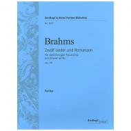 Brahms, J.: 12 Lieder und Romanzen Op. 44 