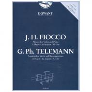 Fiocco, J. H.: Allegro G-Dur / Telemann, G. Ph.: Violinsonatina A-Dur (+CD) 