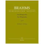 Brahms, J.: 2 Rhapsodien Op. 79 