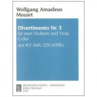 Mozart, W. A.: Divertimento Nr. 4 KV Anh. 229 (439b) B-Dur 