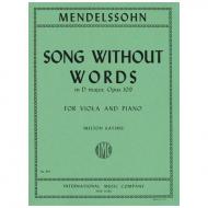 Mendelssohn Bartholdy, F.: Lied ohne Worte in D-Dur Op. 109 