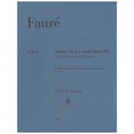 Fauré, G.: Violinsonate Nr. 2 Op. 108  e-Moll 