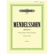 Mendelssohn Bartholdy, F.: Violinsonate F-Dur (1838) 