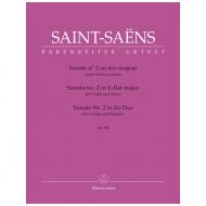 Saint-Saëns, C.: Sonate Nr. 2 für Violine und Klavier in Es-Dur Op. 102 