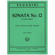 Paganini, N.: Violinsonate Nr. 12 Op. 3 e-Moll 