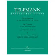 Telemann, G. Ph.: Sechs Sonaten Op. 2 TWV 40:101-106 Band 1 