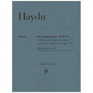 Haydn, J.: Streichquartette Heft 11: Op. 77/1-2, Op. 103 (Lobkowitz-Quartette + letztes Q.) Urtext 