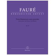 Fauré, G.: Trois Romances sans paroles Op. 17 N 52 