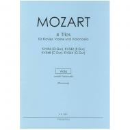 Mozart, W. A.: 4 Trios für Violine, Viola und Klavier – Violastimme 
