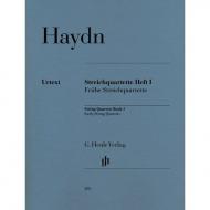 Haydn, J.: Streichquartette Heft 1: Op. 1/1-4, 1/6, Op. 2/1-2, 2/4, 2/6, Op. 1/0, Op. 3/5 Urtext 