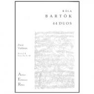 Bartok, B.: 44 Duos für 2 Violinen, Bd. 2 (Duo 31 bis 44) 