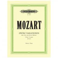 Mozart, W. A.: 12 Variationen über Ah, vous dirai-je Maman KV 265 (300e) 