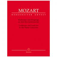 Mozart, W. A.: Kadenzen und Eingänge zu den Klavierkonzerten 