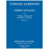Albinoni, T.: Sonate a tre Op. 1 Band 1 (Nr. 1-3) 