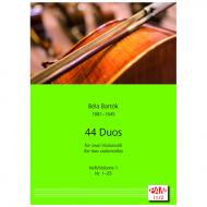 Bartók, B.: 44 Celloduos Band 1 (Nr. 1-25) 